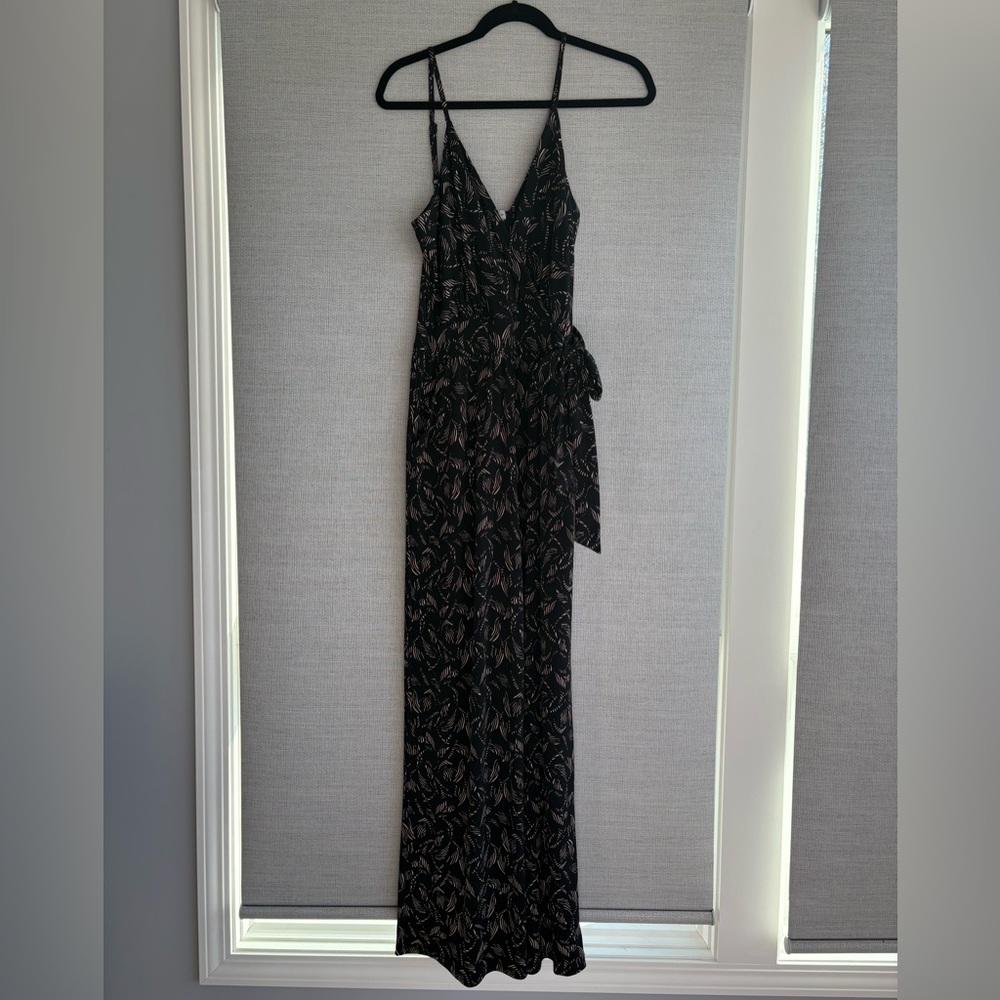 Kaileigh Black and Gold Patterned Jumpsuit